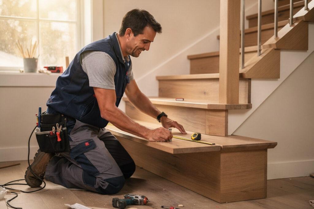 Holzpodeste als Ergänzung zu maßgefertigten Treppenstufen – Artis Treppen